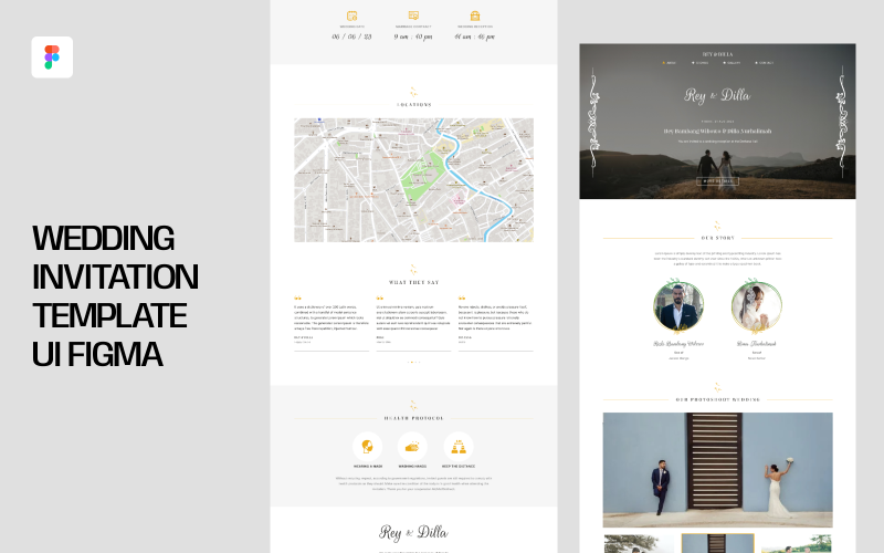 Šablona svatební pozvánky UI Figma