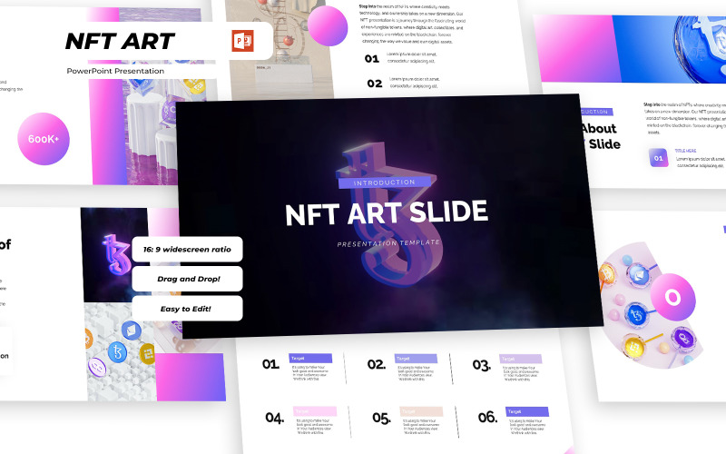 NFT ART - бізнес-шаблон презентації NFT PowerPoint