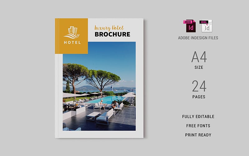 Plantilla de folleto de hotel/resort