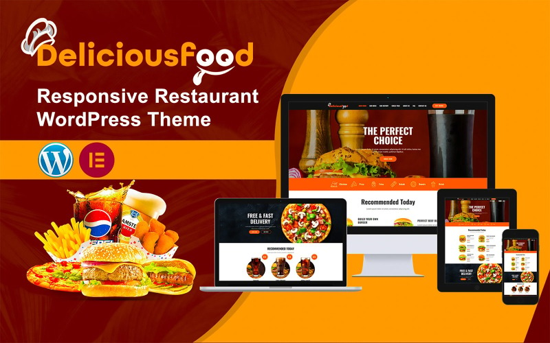 Tema WordPress para Restaurante Responsivo Deliciousfood