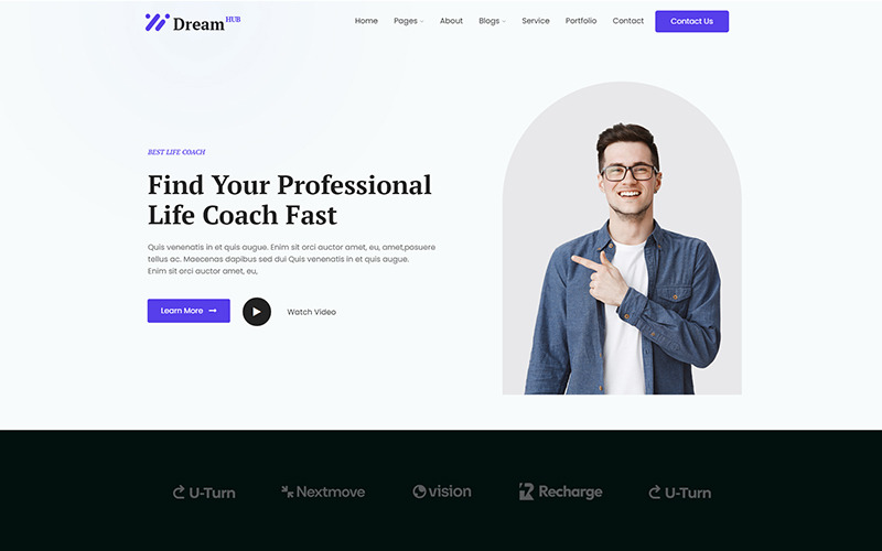 DreamHub Life Coach & Speaker Elementor Тема WordPress