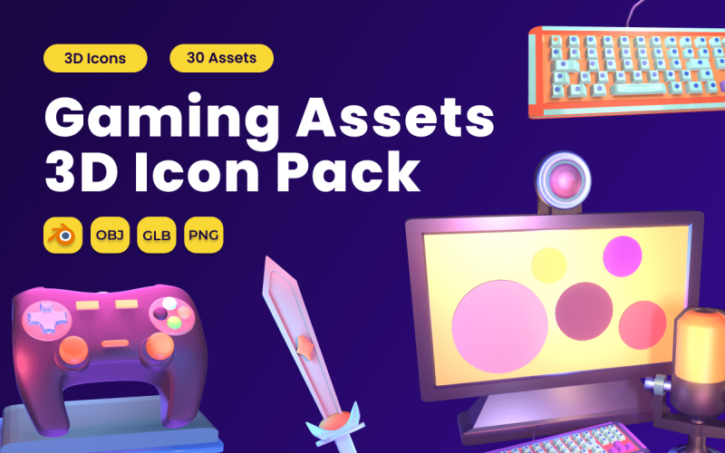Gaming Asset 3D Icon Pack Band 5
