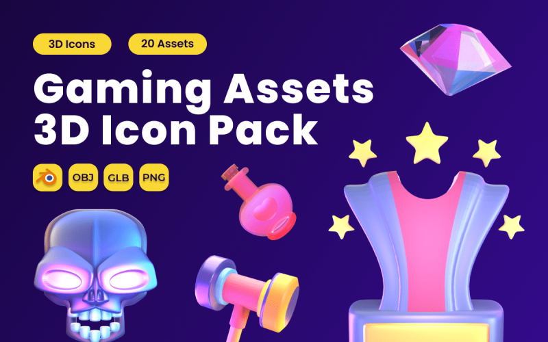 Gaming Asset 3D Icon Pack Band 6