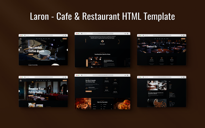 拉伦-咖啡馆和餐馆的HTML模板