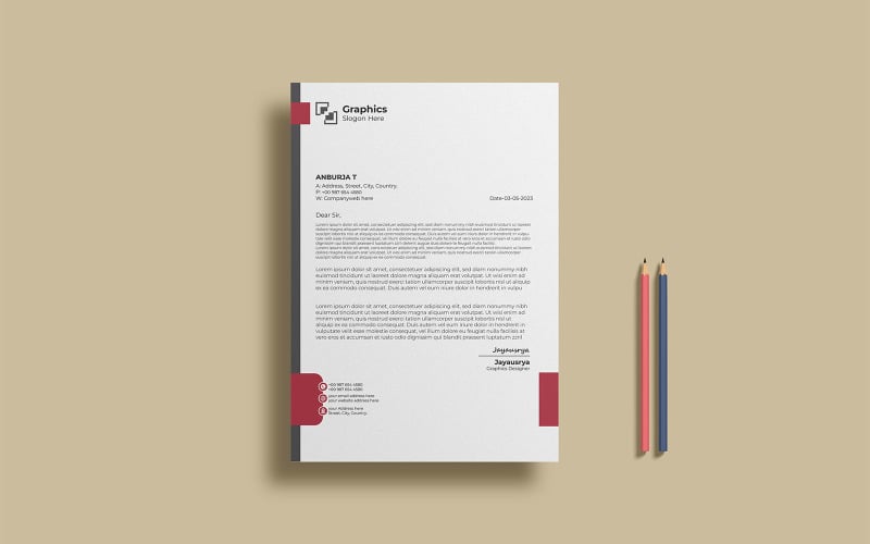 Corporate Letterhead Design with 4 Color Variation