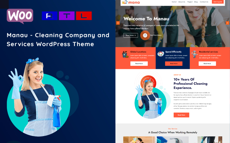 Manau - Temizlik Hizmetleri WordPress Teması