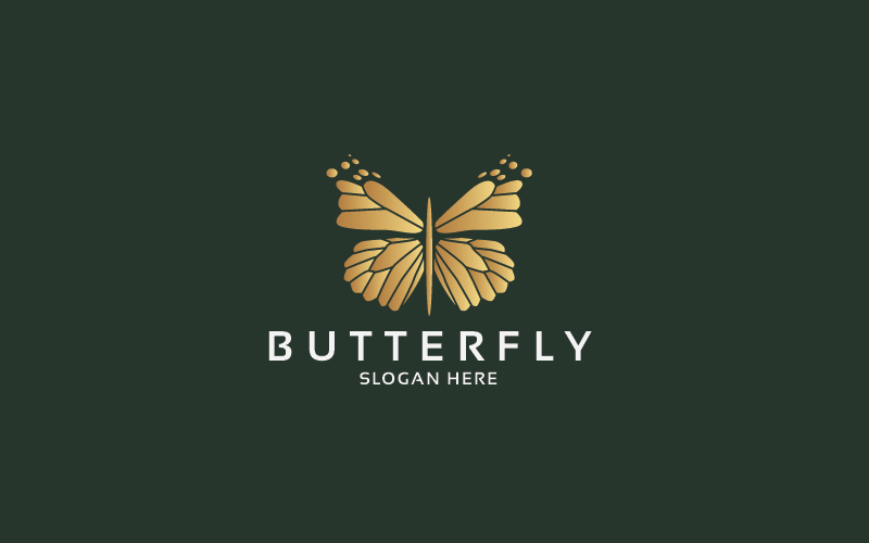 Gold Butterfly Pro-Logo-Vorlagen