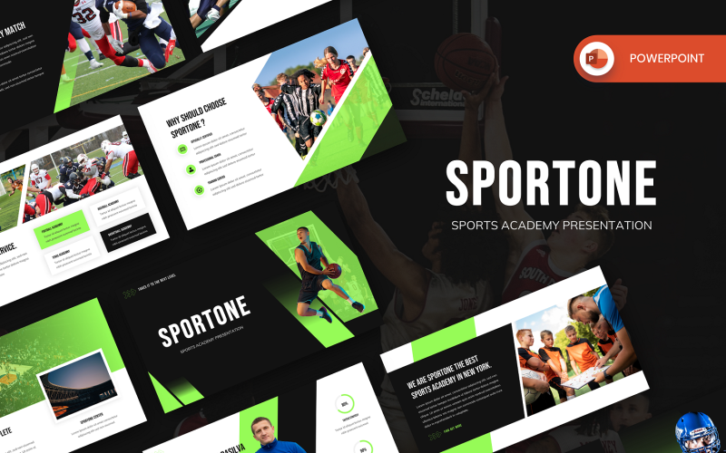 Sportone - Plantilla de la Academia de Deportes de PowerPoint