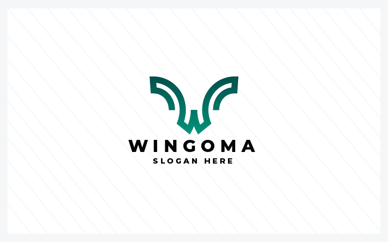Wingoma-Buchstabe W Pro-Logo-Vorlagen