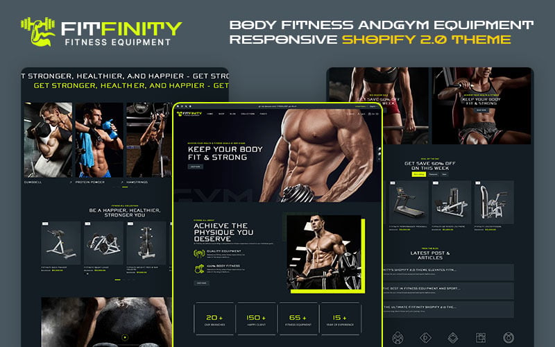 Fitfinity — магазин оборудования для фитнеса и спортивной моды Shopify Адаптивная тема 2.0