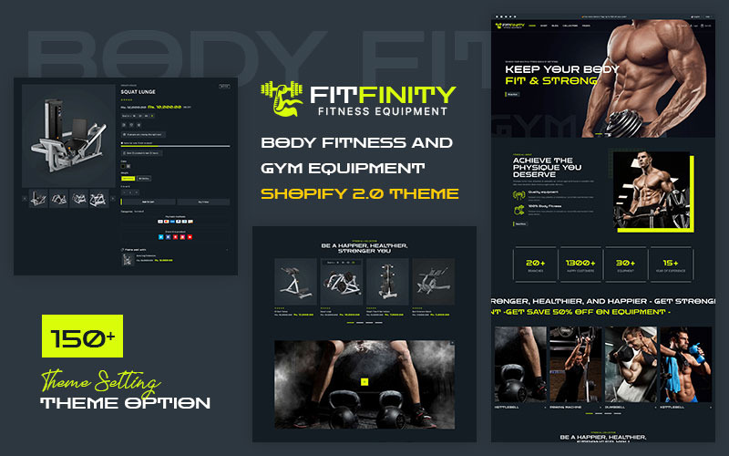 Fitfinity -多功能购物2.0运动服装和健身器材的响应主题