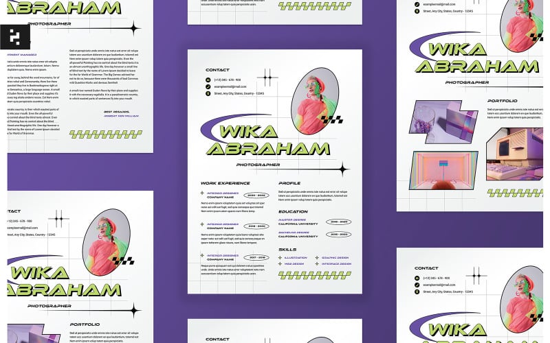 Pacchetto curriculum CV creativo Y2k