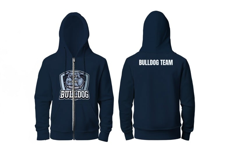 Hoodie Rits Voor- en Achterkant PSD Mockup