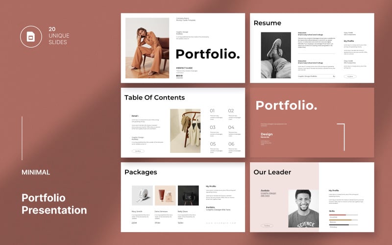 Lay-out van digitale portfolio-presentatiesjabloon