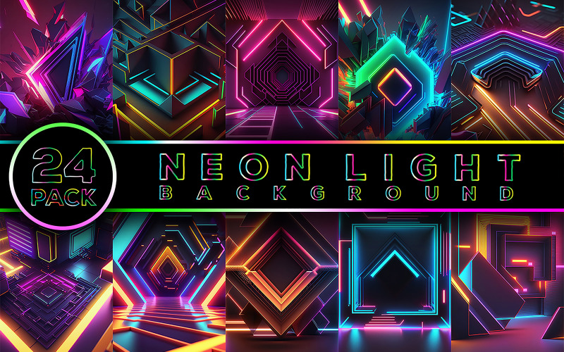 10 Neon Işıklı Arka Plan Paketi