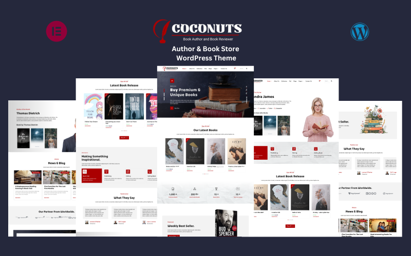 Coconut - Book Author and Book Reviewer WordPress Theme