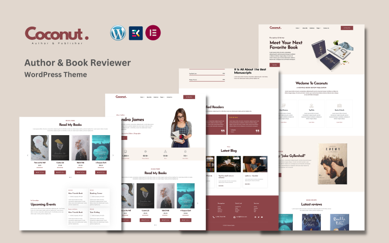 Coconut: tema WordPress per autore e revisore di libri