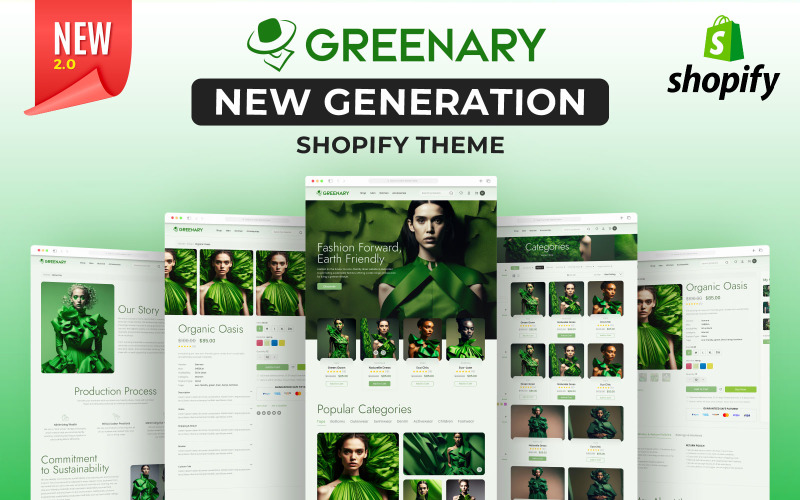 GREENARY -时尚商店购物主题的服装和珠宝