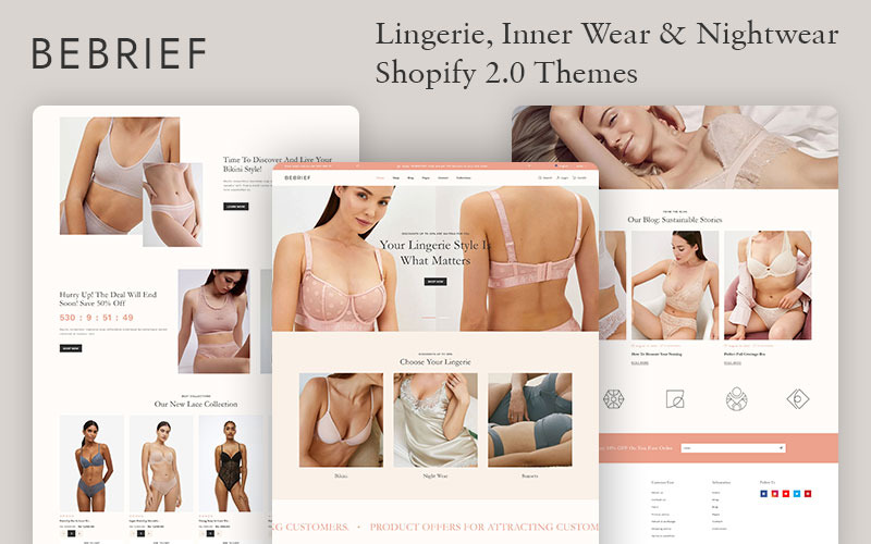 Bebrief – Spodní prádlo a bikiny, Inner Wear Fashion Store Víceúčelový Shopify 2.0 responzivní motiv