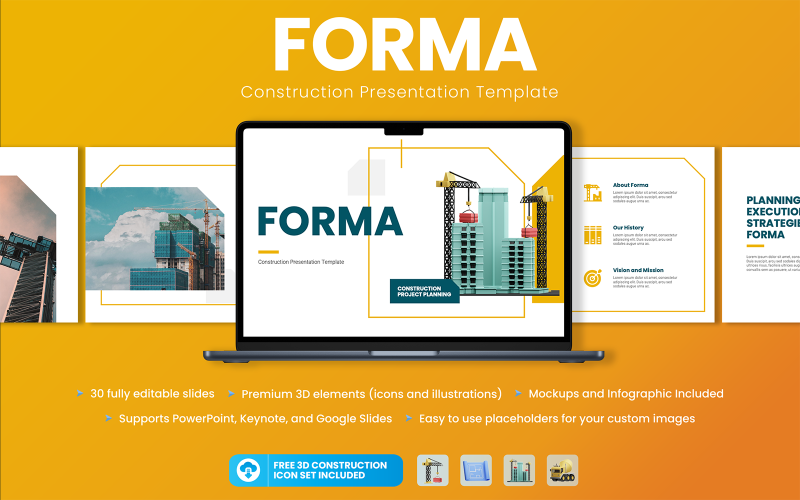 Forma - шаблон PowerPoint для презентації будівництва