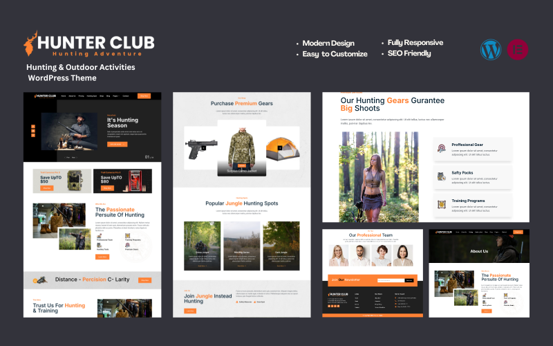 Hunter Club - Avcılık ve Açık Hava Aktiviteleri WordPress Teması