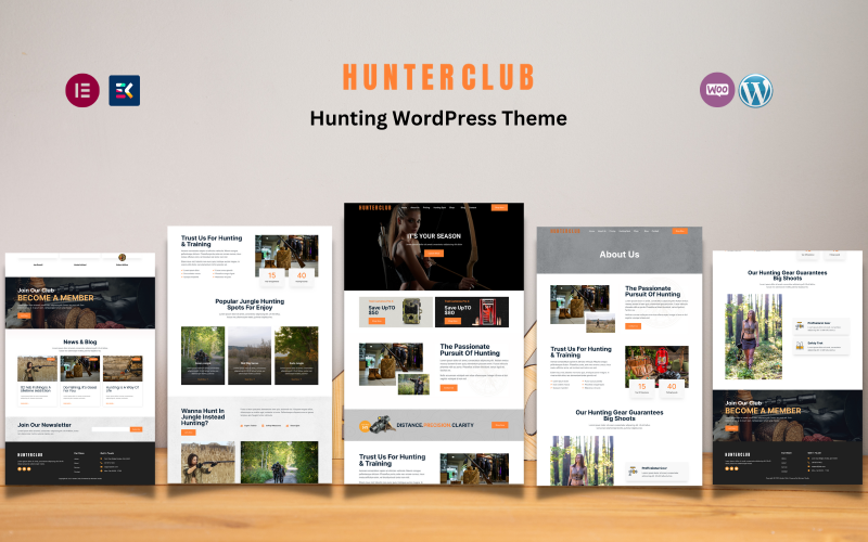 Hunter Club - Jakt & utomhusaktiviteter WordPress-tema
