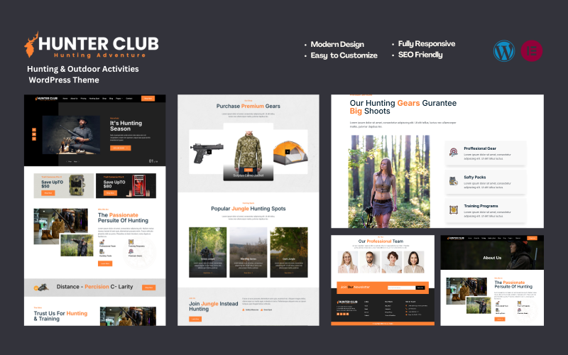 Hunter Club — тема WordPress для охоты и активного отдыха