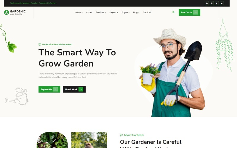 Modello HTML5 per giardinaggio e piantagioni Dreamhub