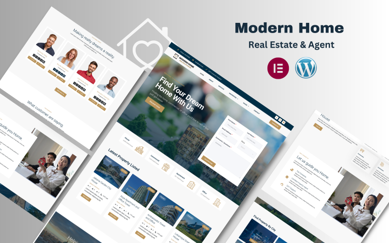 Nowoczesny dom - motyw WordPress dotyczący usług w zakresie nieruchomości i agentów