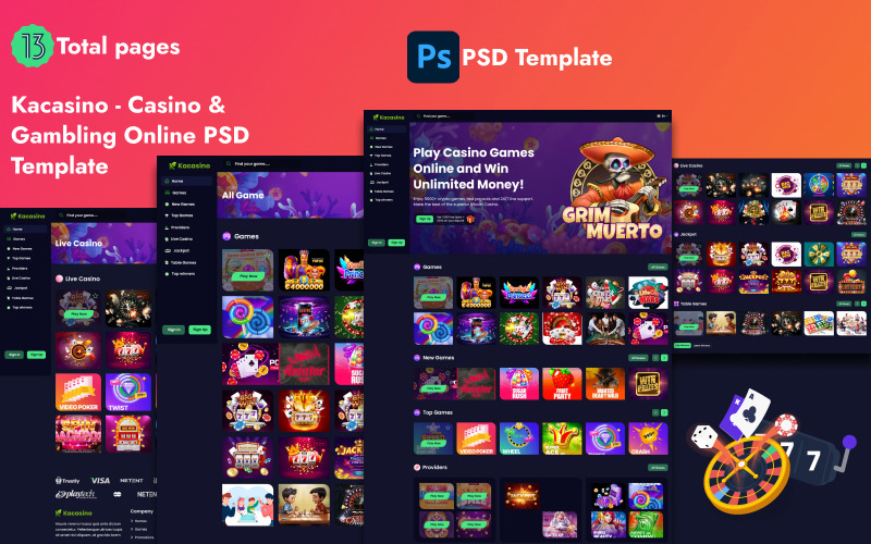 Kacasino - Casino & Gambling Online PSD Template