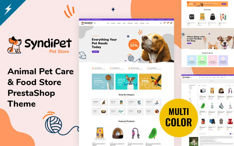 Syndipet - Animal Pet Care and Pet Food Store PrestaShop Theme