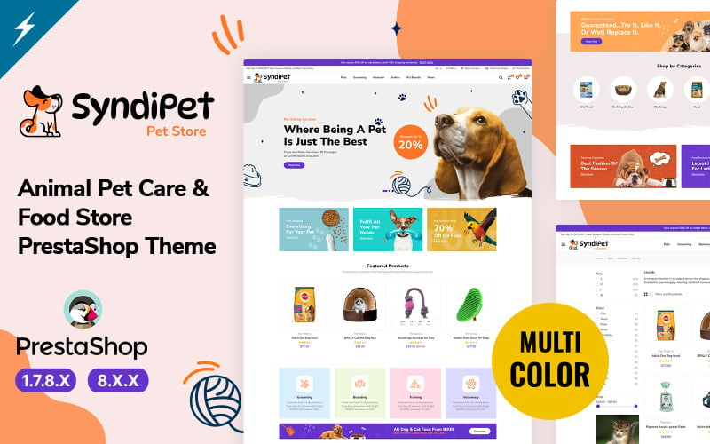 Syndipet – PrestaShop-Theme für Tierpflege und Tiernahrung