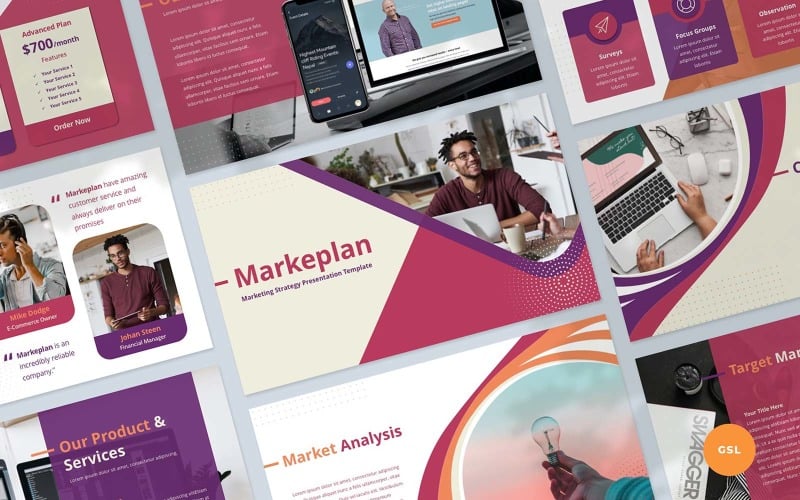 Makerplan -营销策略演示谷歌幻灯片