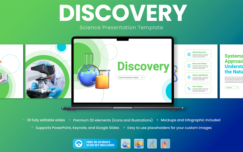 Discovery - Keynote-sjabloon voor wetenschappelijke presentatie