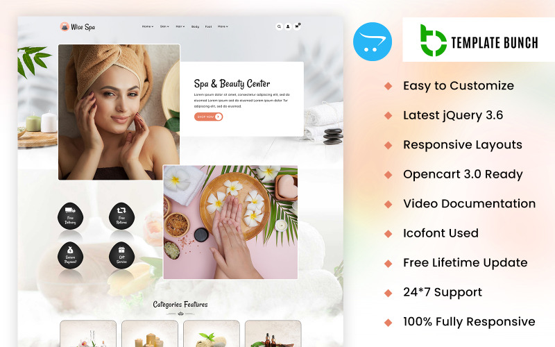 Wise Spa -响应式OpenCart电子商务主题