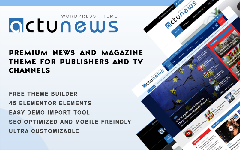 ACTUNEWS – WordPress-Theme für Nachrichten und Magazine von Elementor