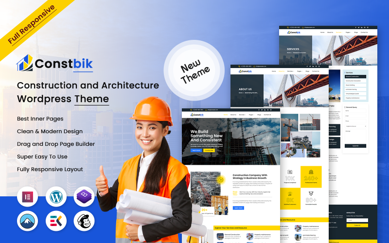 Constbik – Thème WordPress pour la construction et l’architecture
