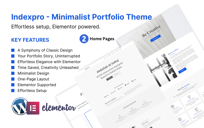 Indexpro – Minimalistisches Portfolio-Thema