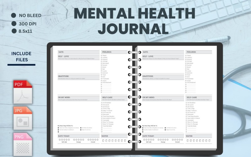 心理健康规划师——给女性的最好的个人护理礼物, 心理健康日记和规划师
