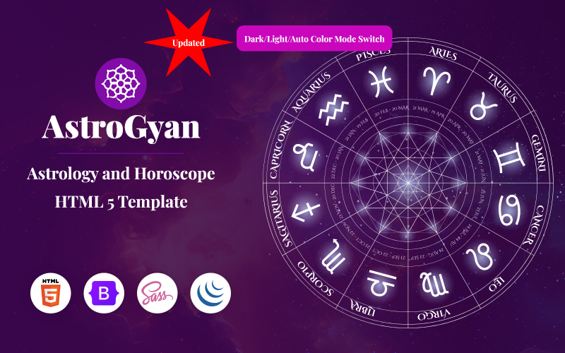 AstroGyan - Astrologi och horoskop HTML 5-mall