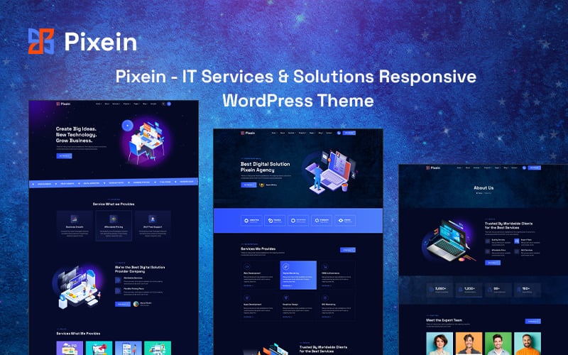 Pixein -自适应WordPress主题的IT服务和解决方案