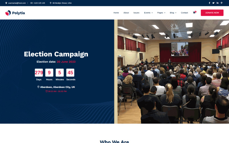 Polytia – шаблон HTML5 політичної партії