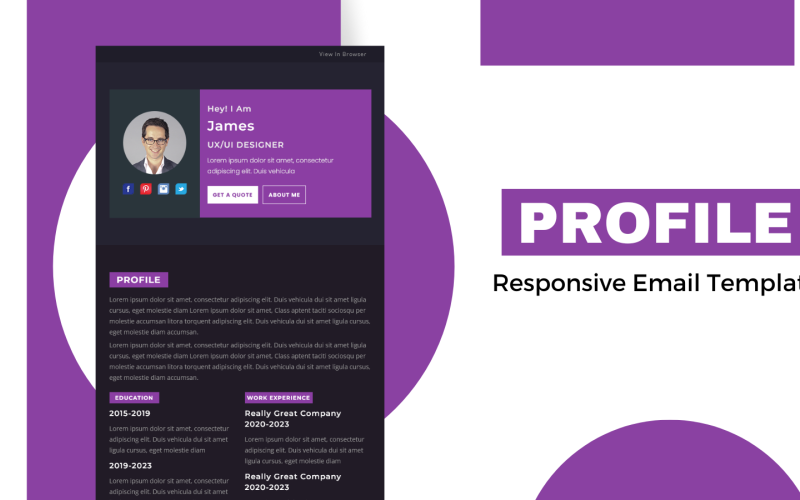 Portfolio – Responsieve nieuwsbriefsjabloon