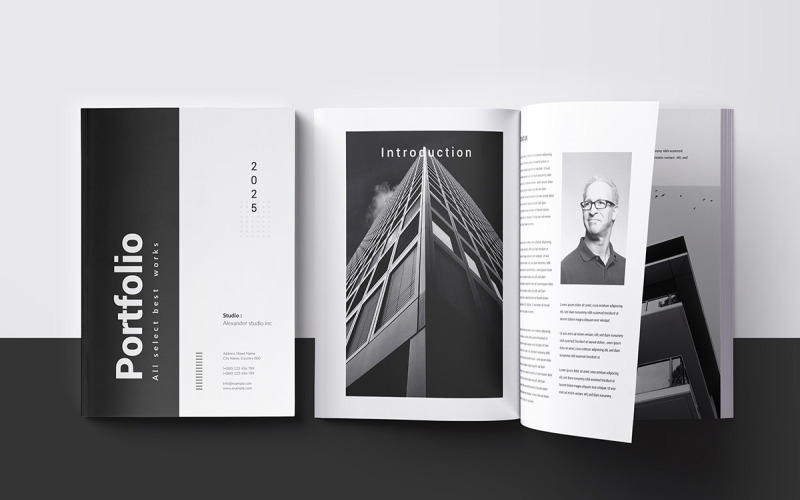 Architectuurportfolio lay-out sjabloonontwerp