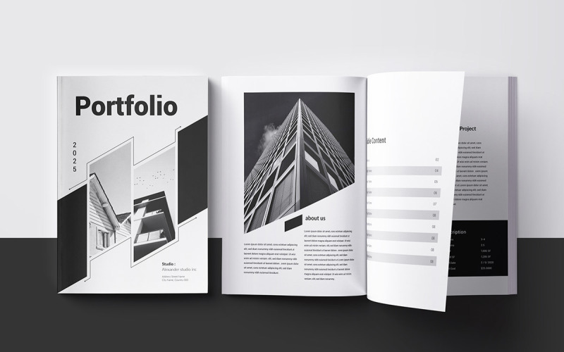 Architektur-Innenportfolio-Layout-Design