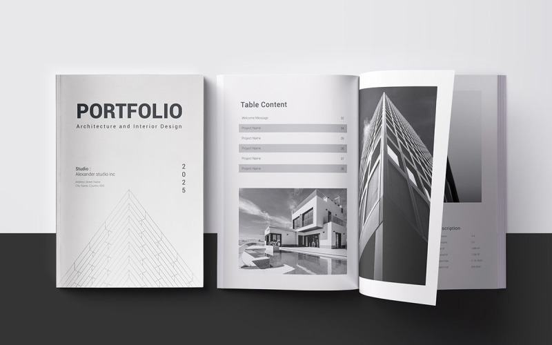Architektur-Interieur-Portfolio-Vorlagendesign
