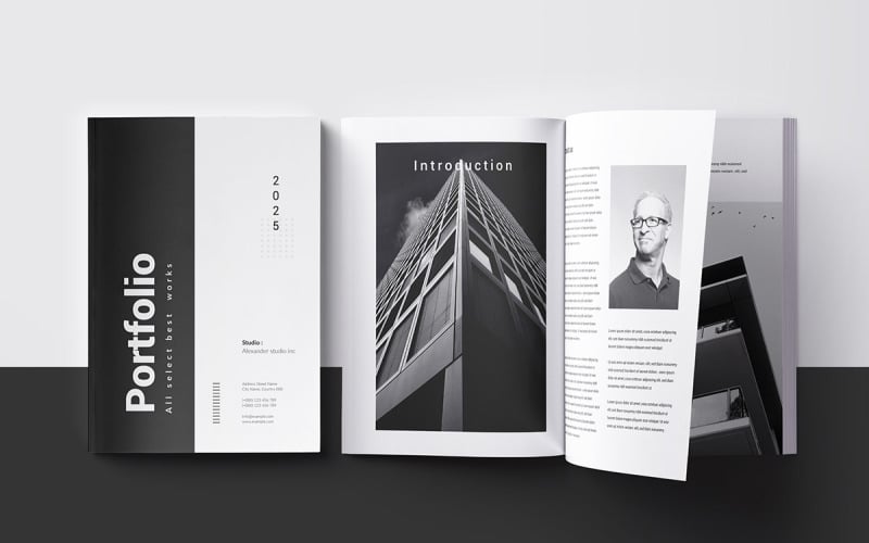 Architektur-Portfolio-Layout-Vorlagendesign