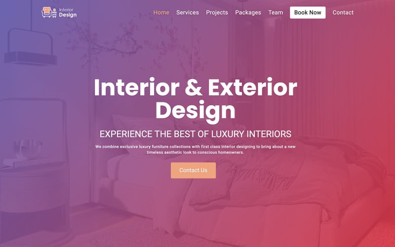 Intex - Modèle de site Web pour studio de design d'intérieur et d'extérieur