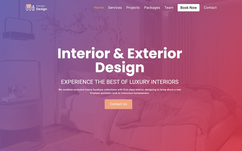 Intex - modelo de site de estúdio de design de interiores e exteriores