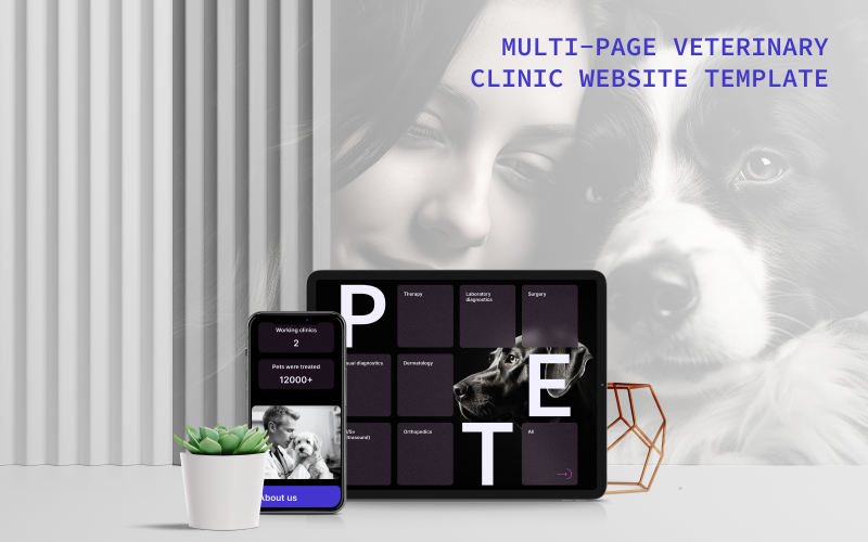 Pet Paw — Veteriner Kliniği Web Sitesi Minimalist Kullanıcı Arayüzü Şablonu